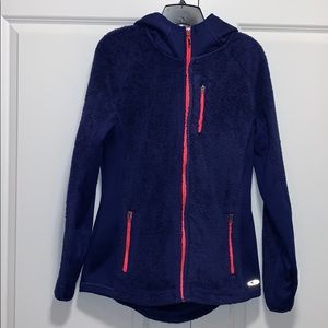 Champion Purple Zip Up Hooded Fleece Size Large